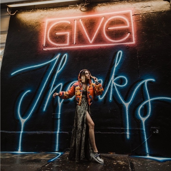 Ba&sh Dress Nixon Metallic Crossover-Neck Tie Maxi Party Black Gold XS GUC - Picture 10 of 12